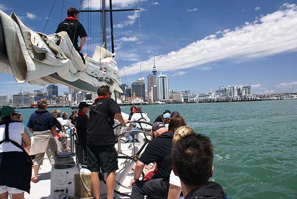 America's Cup sailboat tour, Auckland Harbour