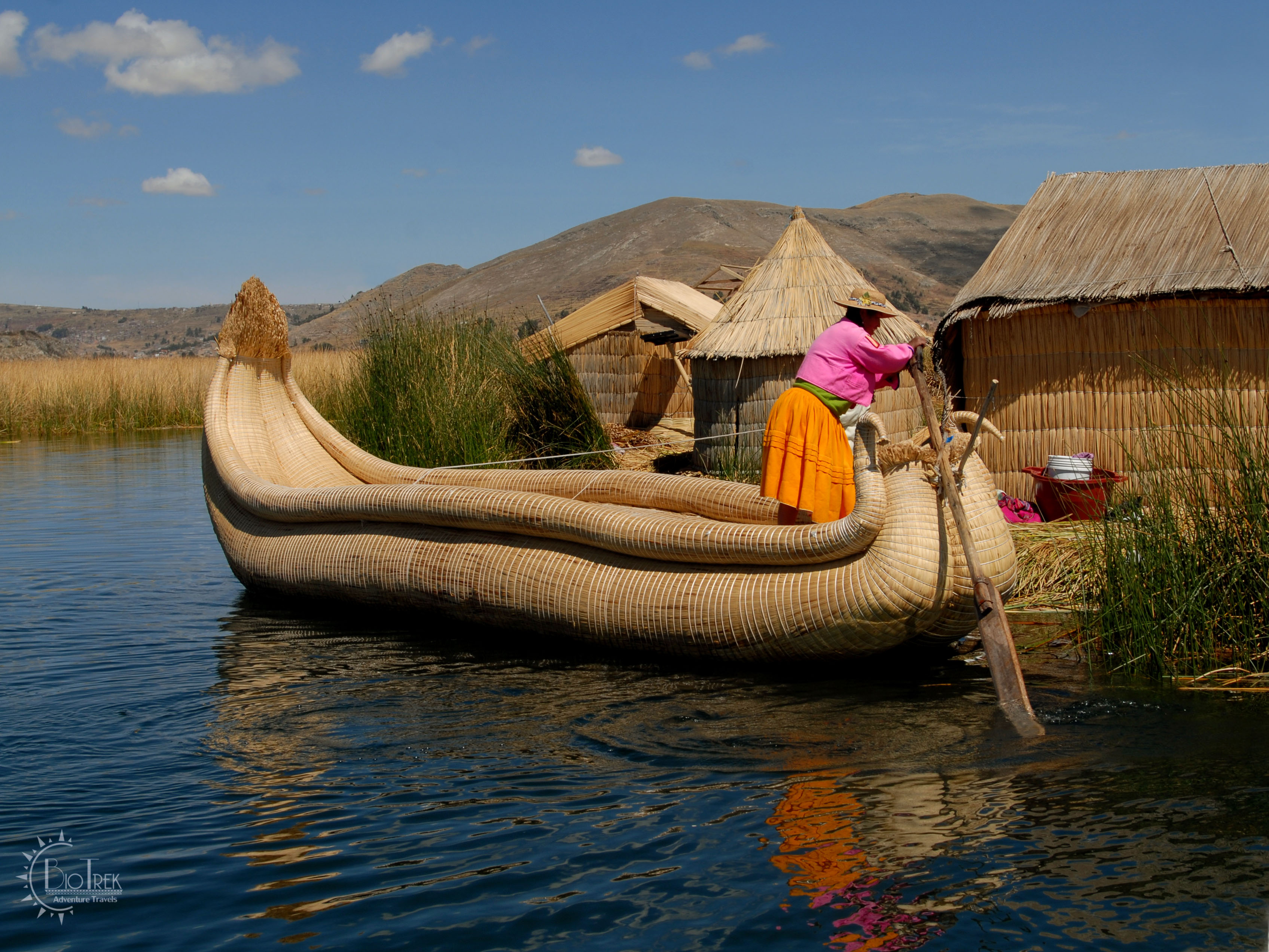 Reed Boat Peru Biotrek Adventure Travel Tours